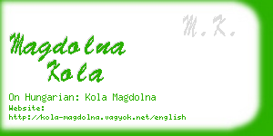 magdolna kola business card
